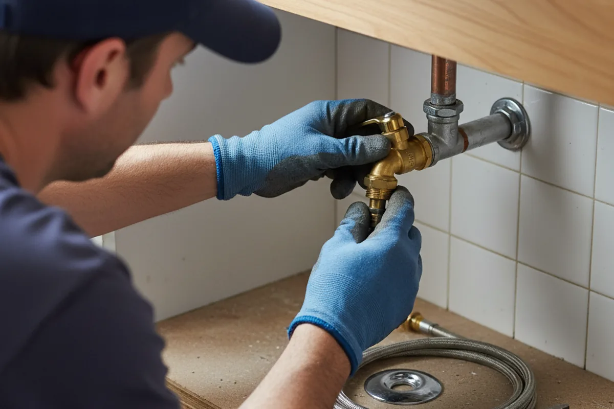 Shutoff valve and fitting work during Emergency Plumbing in Vaughn